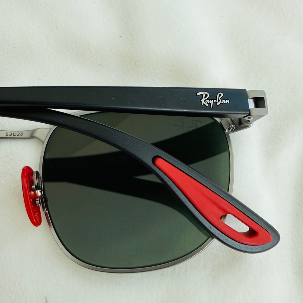 New Ray-Ban Scuderia Ferrari Collection Unisex Sunglasses Black Red Accent NWOT - Picture 6 of 16
